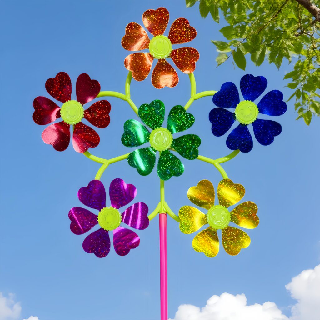 Six blossoms Glitter Sequin Pinwheel