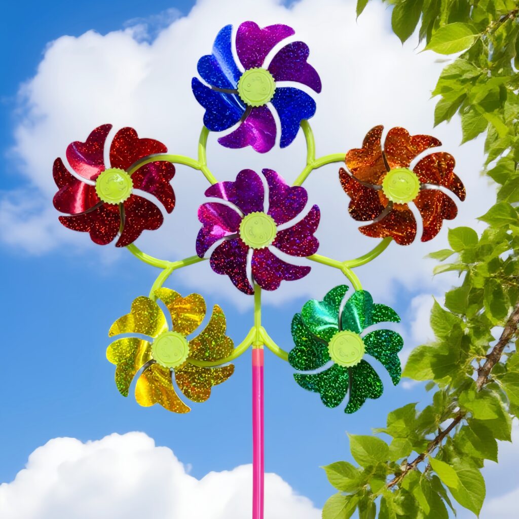 Six blossoms Glitter Sequin Pinwheel