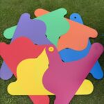 Seven-point Rainbow Pinwheel with Metal Stand