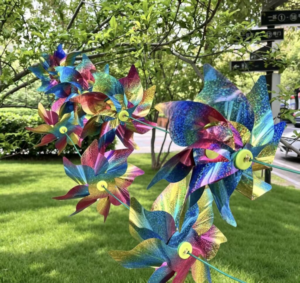 Eight-Point Rainbow Laser Reflective Sequins Pinwheel String Bunting