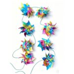 Eight-Point Rainbow Laser Reflective Sequins Pinwheel String Bunting