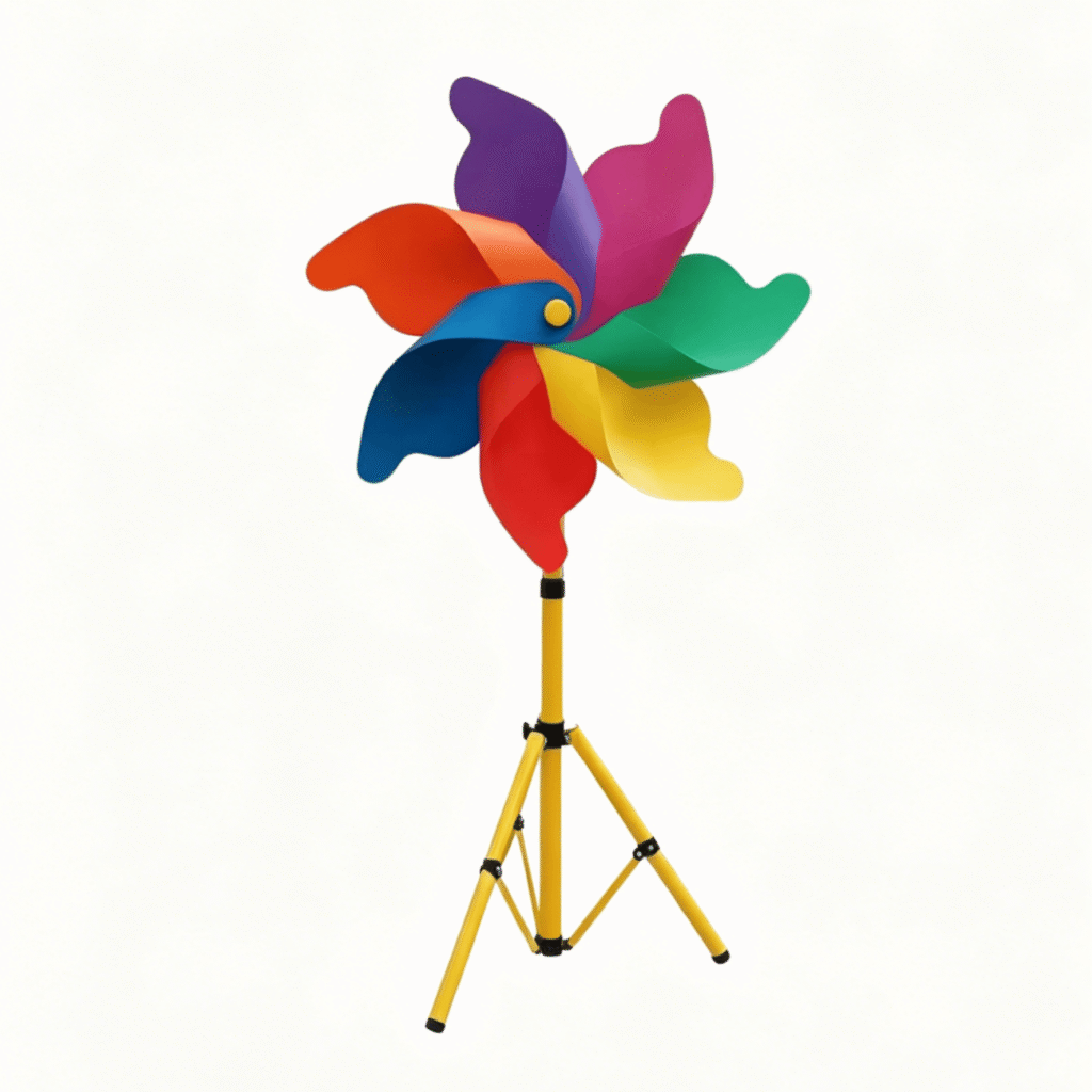 Seven-point Rainbow Pinwheel with Metal Stand