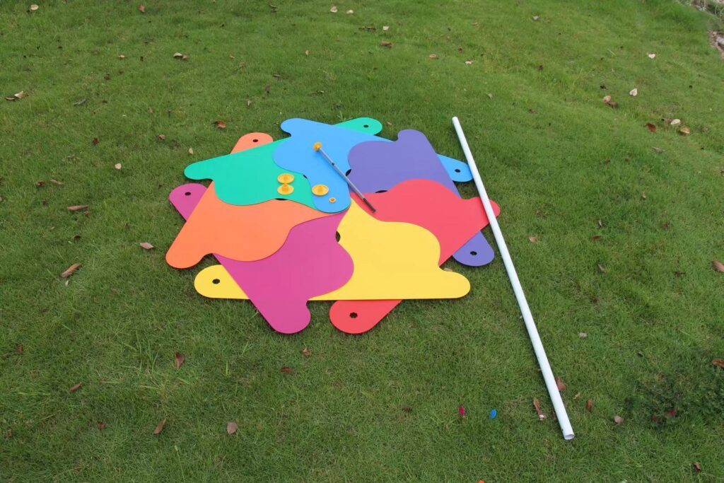 Seven-point Rainbow Metal Stick Pinwheel