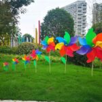 7-Point Rainbow Pinwheel with Wooden Stick