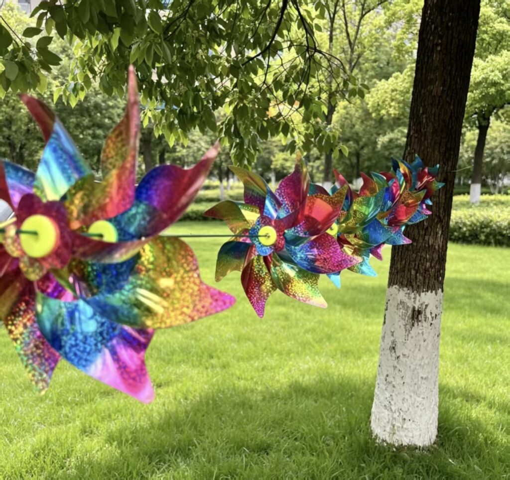 Eight-Point Rainbow Laser Reflective Sequins Pinwheel String Bunting