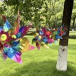 Eight-Point Rainbow Laser Reflective Sequins Pinwheel String Bunting
