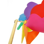 7-Point Rainbow Pinwheel with Wooden Stick