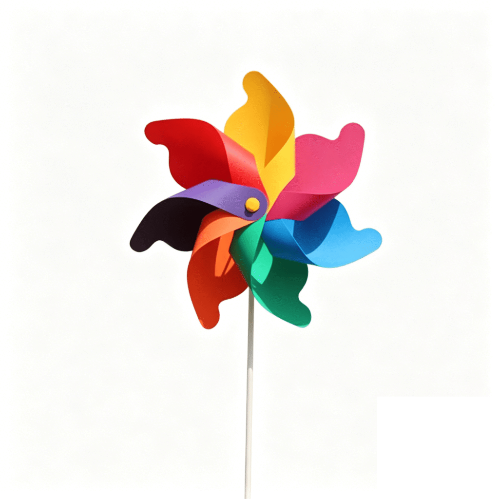 Seven-point Rainbow Metal Stick Pinwheel