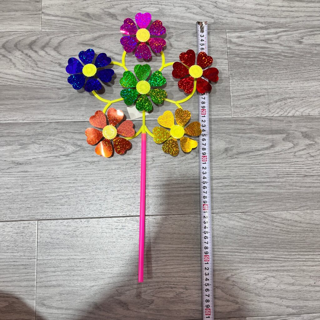 Six blossoms Glitter Sequin Pinwheel