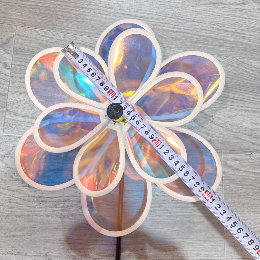 Pinwheel with double-layer structure and six colorful film blades