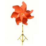 Rainbow Solid Color Pinwheel with Large Metal Stand