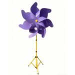 Rainbow Solid Color Pinwheel with Large Metal Stand