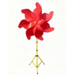 Rainbow Solid Color Pinwheel with Large Metal Stand