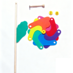 7-Point Rainbow Pinwheel with Wooden Stick