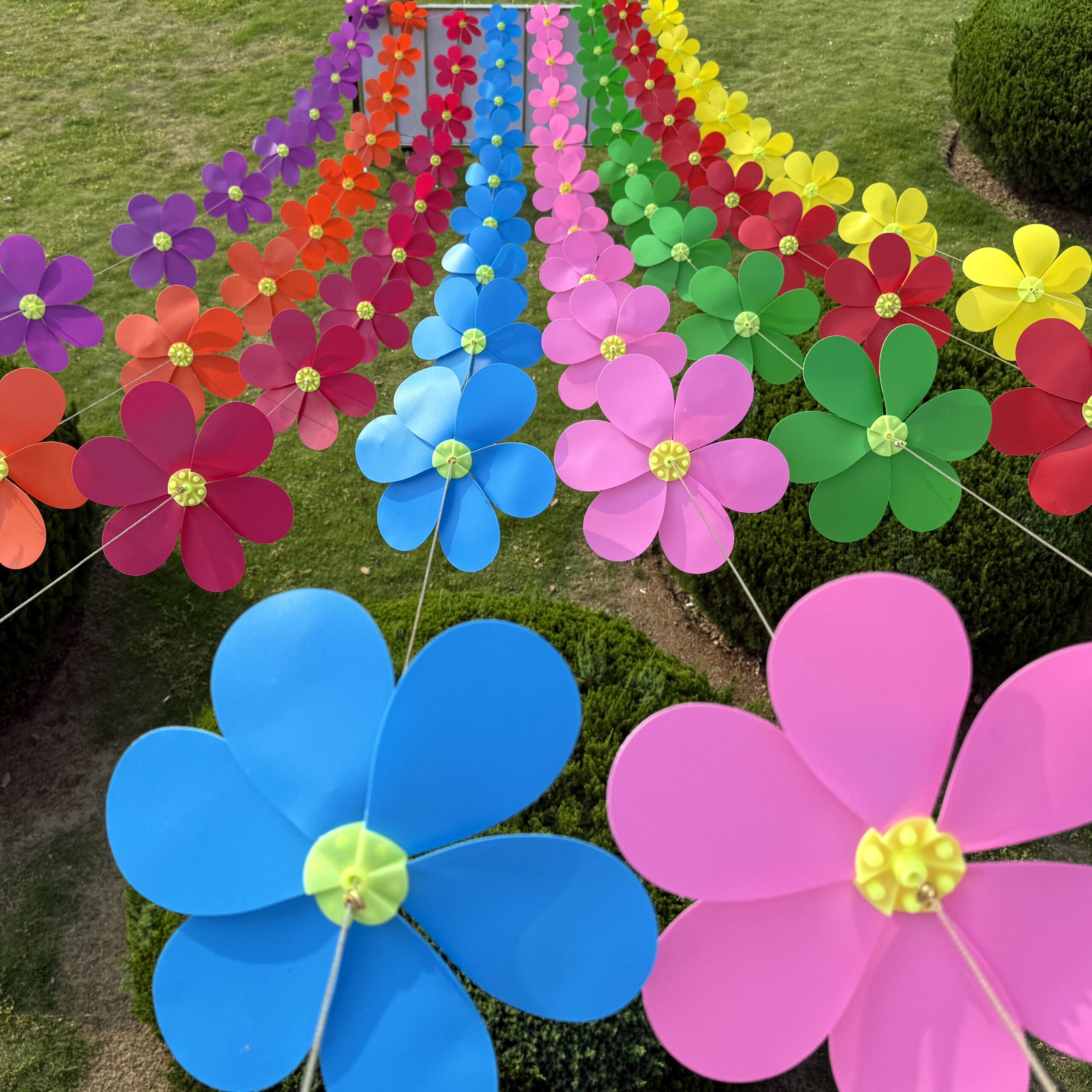 Pinwheel strings -- decorative garland pinwheel sets