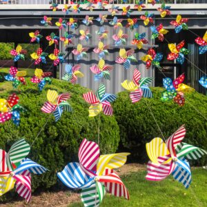 5‑Point Dot‑Stripe Printed Pinwheel String