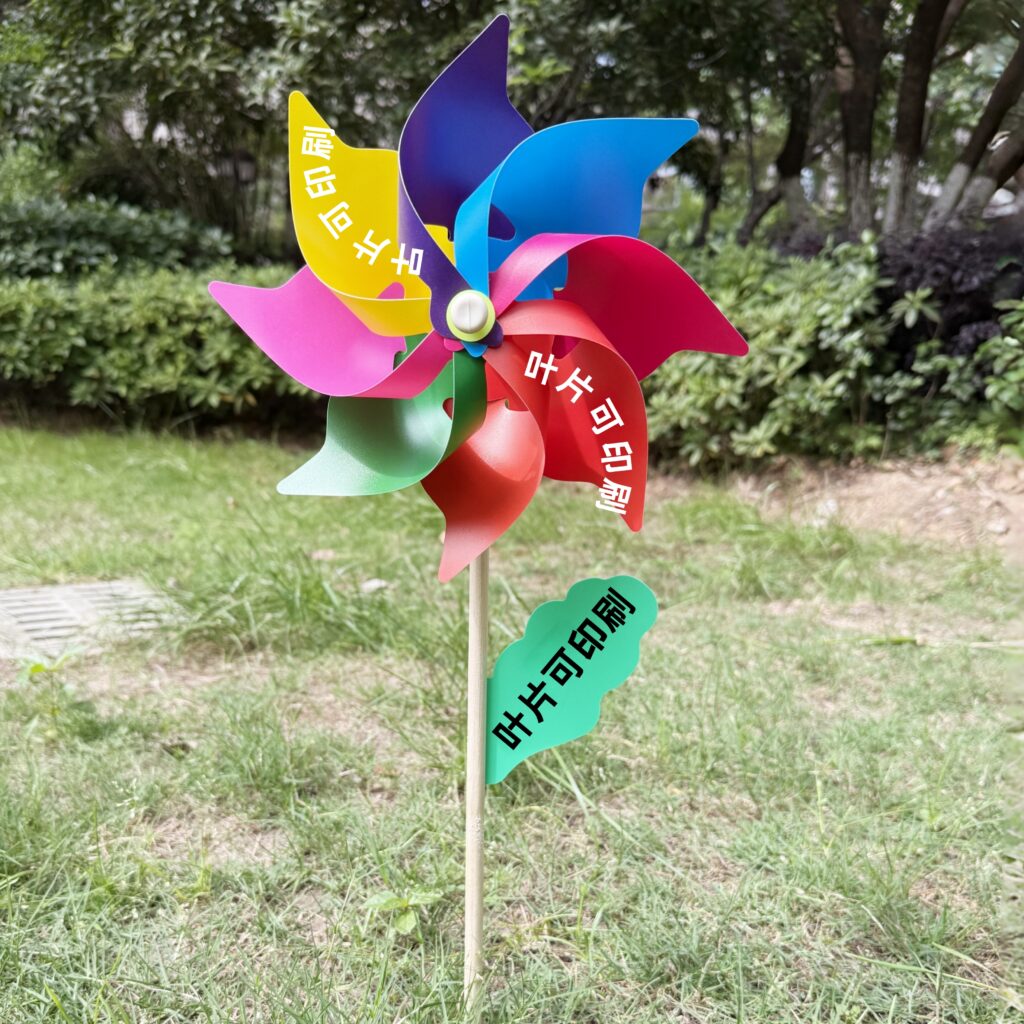 8‑Point Multi‑Color Sharp‑Tip Pinwheel with Wooden Stick