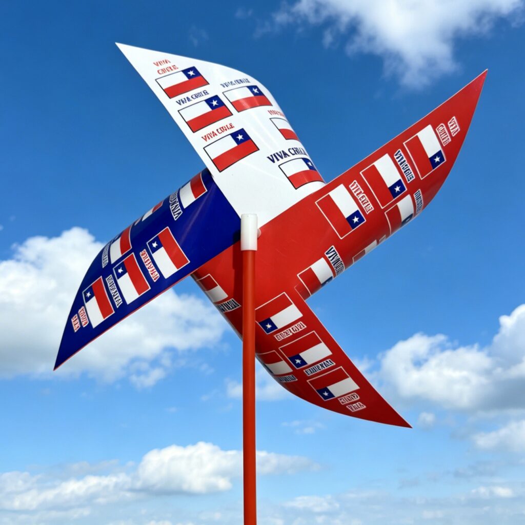 4‑Point Coated Art Paper Pinwheel with Plastic Stick