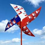 4‑Point Coated Art Paper Pinwheel with Plastic Stick