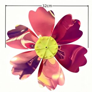 32cm solid color Single Layer Yellow Buckle Double-sided Film Heart Wind Garland (10 Pinwheels / 10 Meters)
