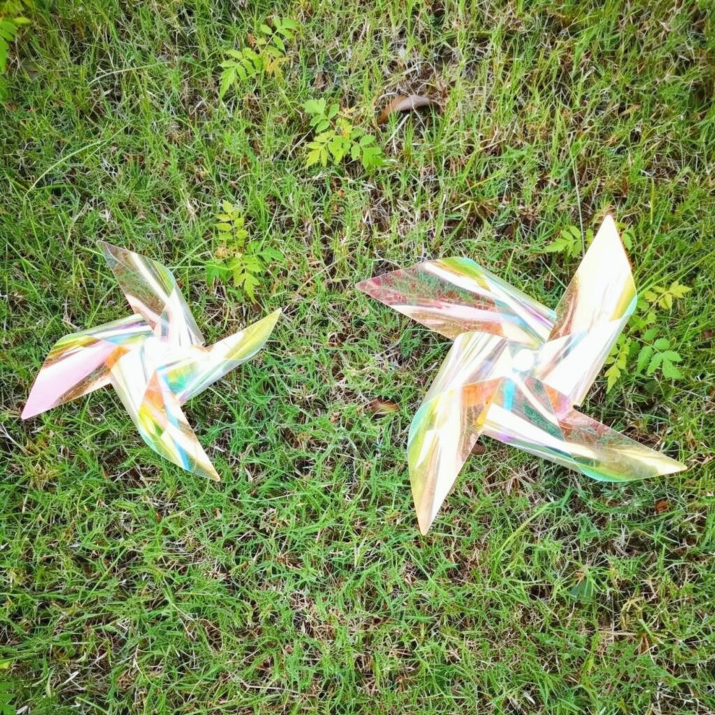 Four-Corner Transparent Color Film Pinwheel Garland