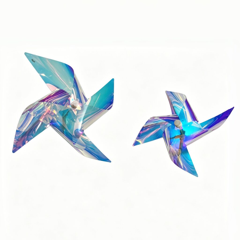 Four-Corner Transparent Color Film Pinwheel Garland
