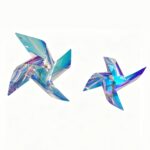 Four-Corner Transparent Color Film Pinwheel Garland