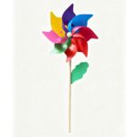 8‑Point Multi‑Color Sharp‑Tip Pinwheel with Wooden Stick