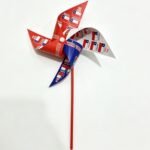 4‑Point Coated Art Paper Pinwheel with Plastic Stick