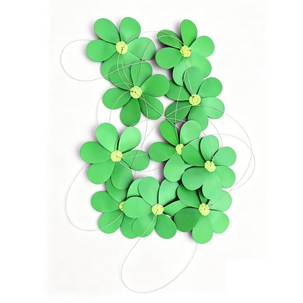 Single-Layer Yellow Buckle Solid Color PP Pinwheel Garland