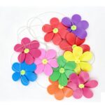 Single-Layer Yellow Buckle Mixed Color PP Pinwheel Garland
