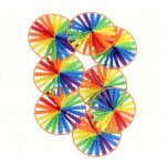 Single-layer Round Disc Orange Trim Candied-Haw Style Pull String Pinwheel Garland