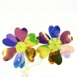 Single Layer Yellow Buckle Double-sided Film Heart Wind Garland