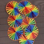 Single-layer Round Disc Orange Trim Candied-Haw Style Pull String Pinwheel Garland