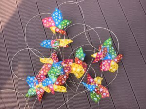 21CM 5‑Point Dot‑Stripe Printed Pinwheel String
