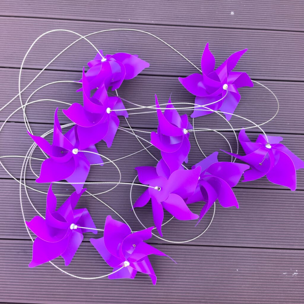 6‑Point Solid‑Color Pinwheel String