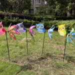 Owl‑Tail Spinning Pinwheel with Fiberglass Stick