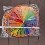Single-layer Round Disc Orange Trim Candied-Haw Style Pull String Pinwheel Garland