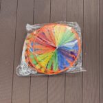 Single-layer Round Disc Orange Trim Candied-Haw Style Pull String Pinwheel Garland