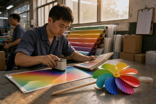 Strike-off sample review process confirming color accuracy and repeat alignment before production (ID#5)