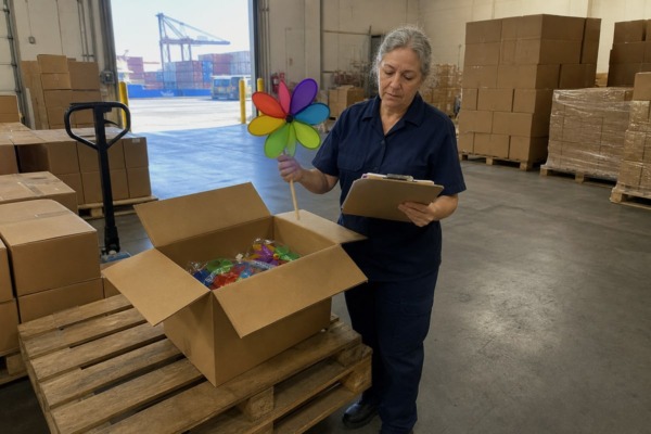 Estimating tariffs and duties for pinwheels shipped from China to US (ID#3)