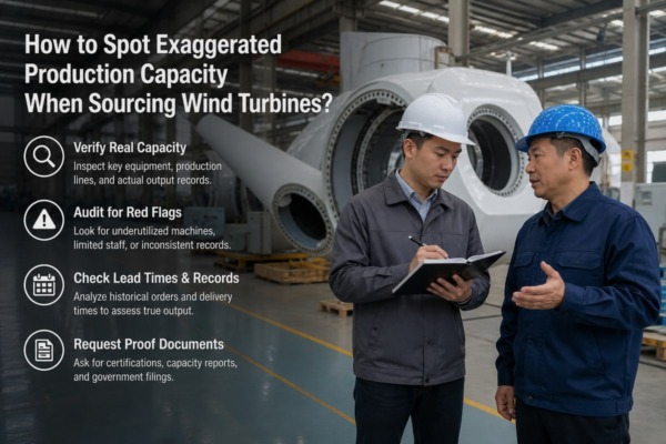 Factory audit red flags revealing exaggerated wind turbine production capacity like idle lines (ID#3)