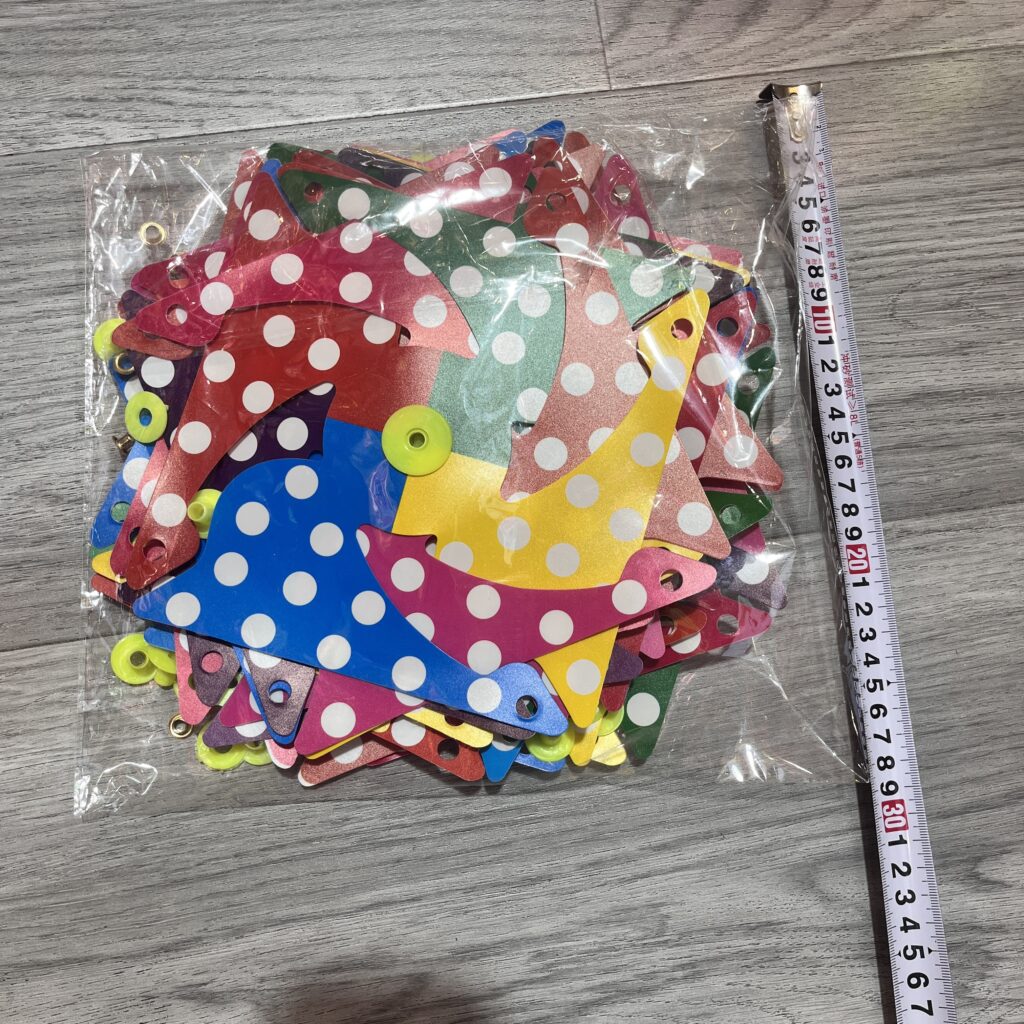 5‑Point Dot‑Stripe Printed Pinwheel String