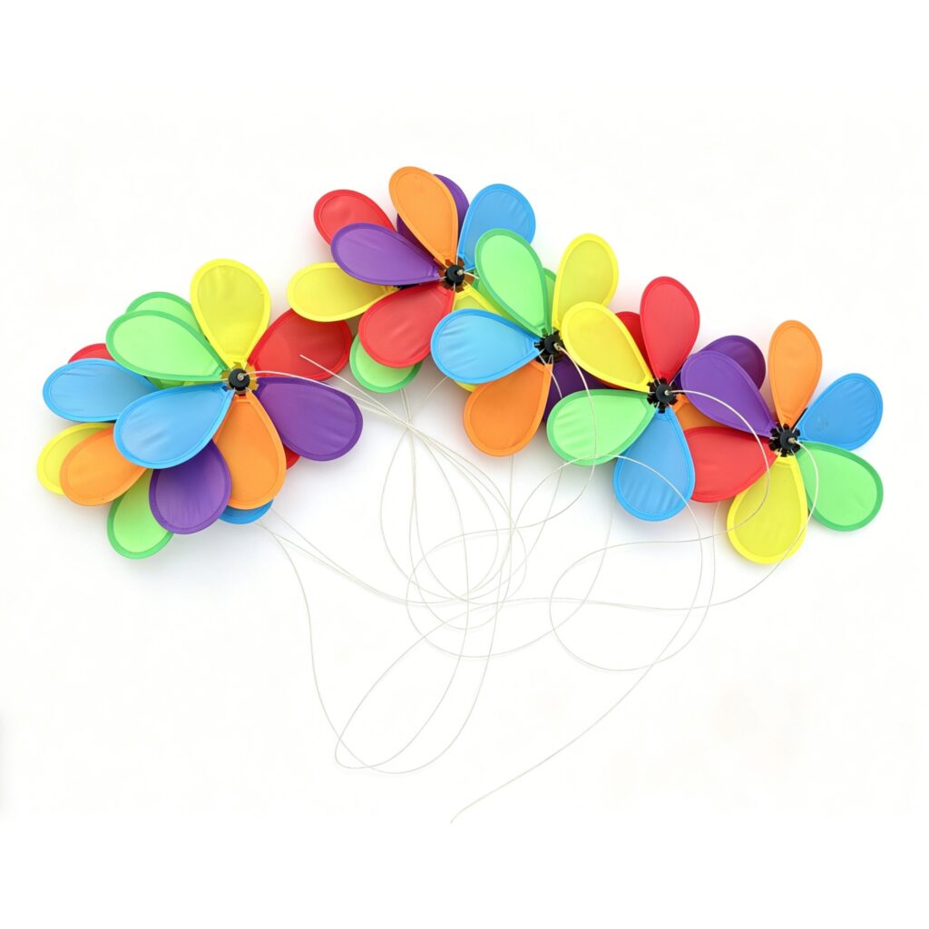 6‑Color Fabric Pinwheel Garland with Colorful Edges