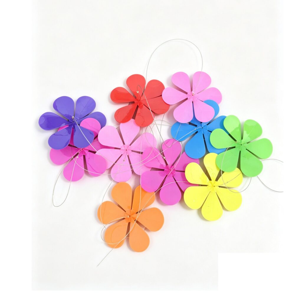 Plastic Flower Pinwheel Garland
