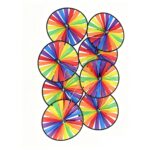 Round Disc Colorful Black Rim Straight Pinwheel Garland