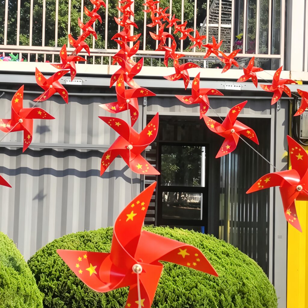 4‑Point Flag‑Print Pinwheel String