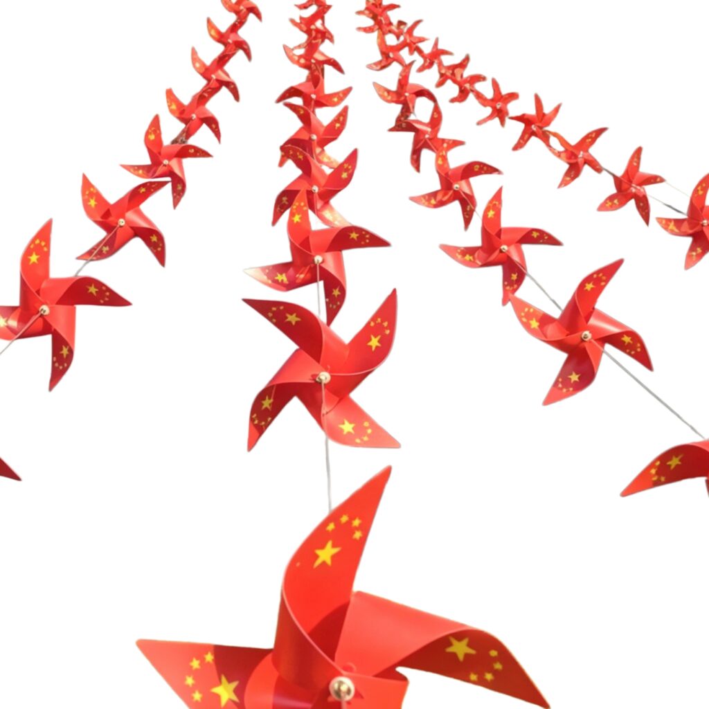 4‑Point Flag‑Print Pinwheel String