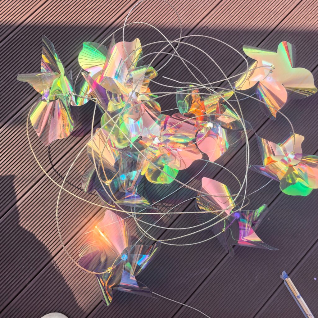 5‑Point Transparent Color Film Pinwheel String
