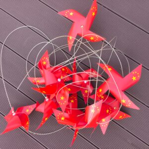21CM 4‑Point Flag‑Print Pinwheel String